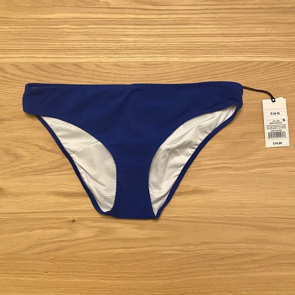 Shade & Shore Textured Hipster Bikini Bottom, Midnight Blue Dot - NEW - Picture 5 of 11